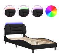 vidaXL Bed Frame with LED Lights Home Bed Base Black 80x200 cm Faux Leather
