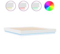 vidaXL Bed Frame with LED Lights Home Bed Base White 180x200 cm Super King