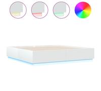 vidaXL Bed Frame With Led Without Mattress White 180X200 cm Super King, White