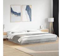 Vidaxl Bed Frame With Led Lights Without Mattress Concrete Grey 180X200Cm