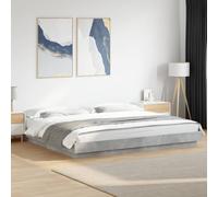vidaXL Bed Frame with LED Lights without Mattress Concrete Grey 180x200cm