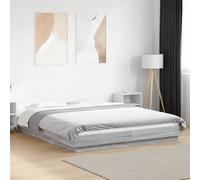 Bed Frame with LED Lights Grey Sonoma King Size Engineered Wood vidaXL