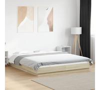 Bed Frame & LED Lights Sonoma Oak 150x200 cm King Size Engineered Wood vidaXL
