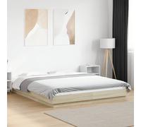 Bed Frame with LED Lights Sonoma Oak 160x200cm Engineered Wood vidaXL