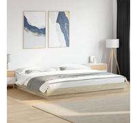 Bed Frame&LED Lights Sonoma Oak 180x200 cm Super King Engineered Wood vidaXL