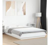 Bed Frame with LED Lights Home Base White 120x190cm Engineered Wood vidaXL