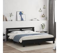 (black, 180 x 200 cm) vidaXL Bed Frame with Headboard and LED Bed Base Bedstead Matress Foundation