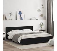 vidaXL Bed Frame with LED without Mattress Black 180x200 cm Super King