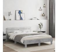 vidaXL Bed Frame with LED without Mattress Concrete Grey 150x200 cm King Size