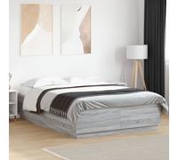 vidaXL Bed Frame with LED without Mattress Grey Sonoma 120x200 cm