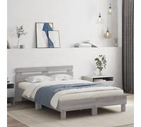 vidaXL Bed Frame with LED without Mattress Grey Sonoma 120x200 cm
