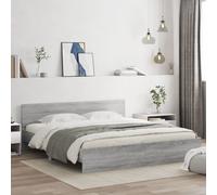 vidaXL Bed Frame with LED without Mattress Grey Sonoma 180x200 cm Super King