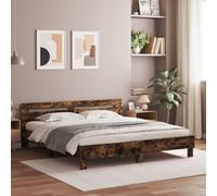 Bed Frame with Headboard and LED Bed Base Bedstead Matress Foundation vidaXL