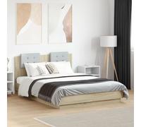 Modern Bed Frame with Headboard and RGB LED Lights Engineered Wood vidaXL