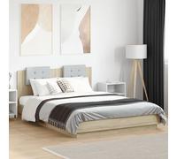 vidaXL Bed Frame with LED without Mattress Sonoma Oak 120x200 cm