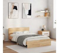 Bed Frame with Headboard and LED Bed Base Mattress Foundation Bedstead vidaXL