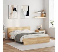 Bed Frame with Headboard and LED Bed Base Mattress Foundation Bedstead vidaXL