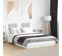 vidaXL Bed Frame with LED without Mattress White 120x200 cm