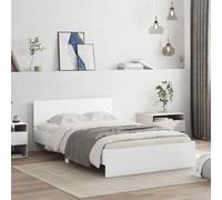 Vidaxl Bed Frame With Led Without Mattress White 135X190 Cm Double