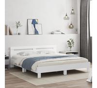 vidaXL Bed Frame with LED without Mattress White 200x200 cm