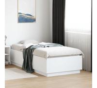 Vidaxl Bed Frame With Led Without Mattress White 90X190 Cm Single