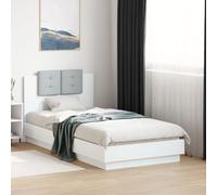 Vidaxl Bed Frame With Led Without Mattress White 90X190 Cm Single