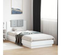 vidaXL Bed Frame with LED without Mattress White 90x200 cm