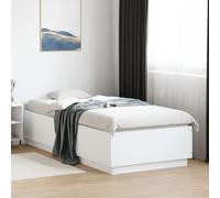 vidaXL Bed Frame with LED Lights Home Bed Base White 90x200 cm Engineered Wood