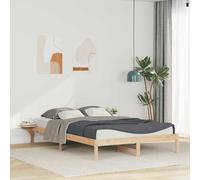 vidaXL Bed Frame with Side Tables Natural 140 x 220 cm Solid Pine Wood
