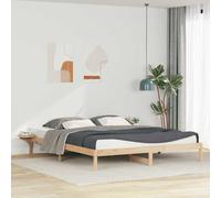 vidaXL Bed Frame with Side Tables Natural 200 x 210 cm Solid Pine Wood