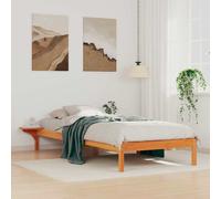 vidaXL Bed Frame with Side Tables Wax Brown 100 x 210 cm