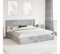 vidaXL Bed Frame with Storage and Headboard Concrete Grey 180 x 200 cm