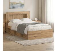 vidaXL Bed Frame with Storage Artisan Oak 120 x 200 cm Engineered Wood