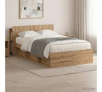 vidaXL Bed Frame with Storage Artisan Oak 120 x 200 cm Engineered Wood