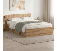 vidaXL Bed Frame with Storage Artisan Oak 140 x 190 cm Engineered Wood