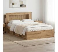 vidaXL Bed Frame with Storage Artisan Oak 140 x 190 cm Engineered Wood