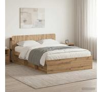 vidaXL Bed Frame with Storage Artisan Oak 150 x 200 cm Engineered Wood