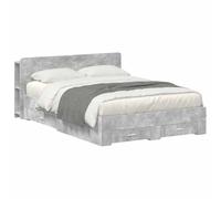 vidaXL Bed Frame with Storage Concrete Grey 160 x 200 cm