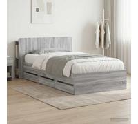 vidaXL Bed Frame with Storage Grey Sonoma 90 x 200 cm Engineered Wood