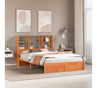 vidaXL Bed Frame with Storage Headboard 2 pcs Wax Brown 150 x 200 cm