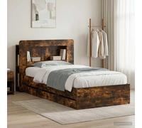 vidaXL Bed Frame with Storage Smoked Oak 80 x 200 cm Engineered Wood