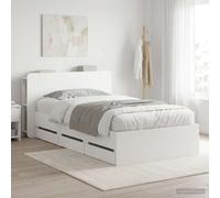 vidaXL Bed Frame with Storage White 80 x 200 cm Engineered Wood