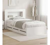 vidaXL Bed Frame with Storage White 80 x 200 cm Engineered Wood