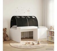vidaXL Bed Frame with Tunnel 3 pcs White and Black Engineered Wood