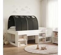 vidaXL Bed Frame with Tunnel 3 pcs White and Black Engineered Wood