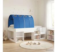 vidaXL Bed Frame with Tunnel 3 pcs White and Blue Engineered Wood