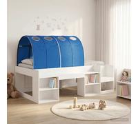 vidaXL Bed Frame with Tunnel 3 pcs White and Blue Engineered Wood