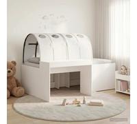 vidaXL Bed Frame with Tunnel with Shelf 3 pcs White Engineered Wood