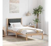 vidaXL Bed Frame with Upholstered Headboard Dark Grey 80 x 200 cm