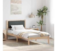 vidaXL Bed Frame with Upholstered Headboard Dark Grey 90 x 190 cm